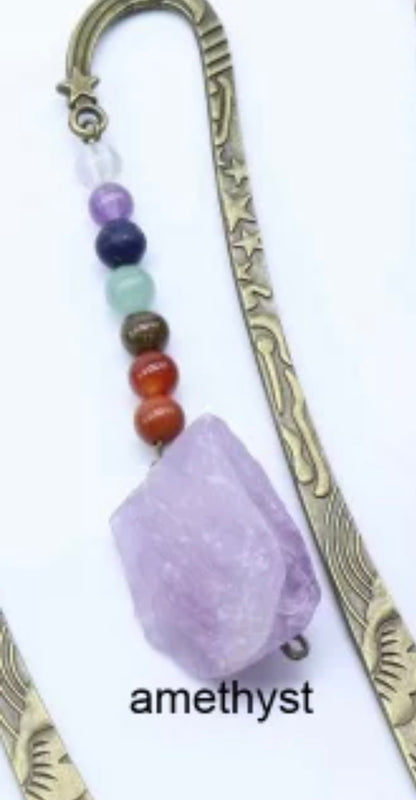 Natural crystal chakra bookmark
