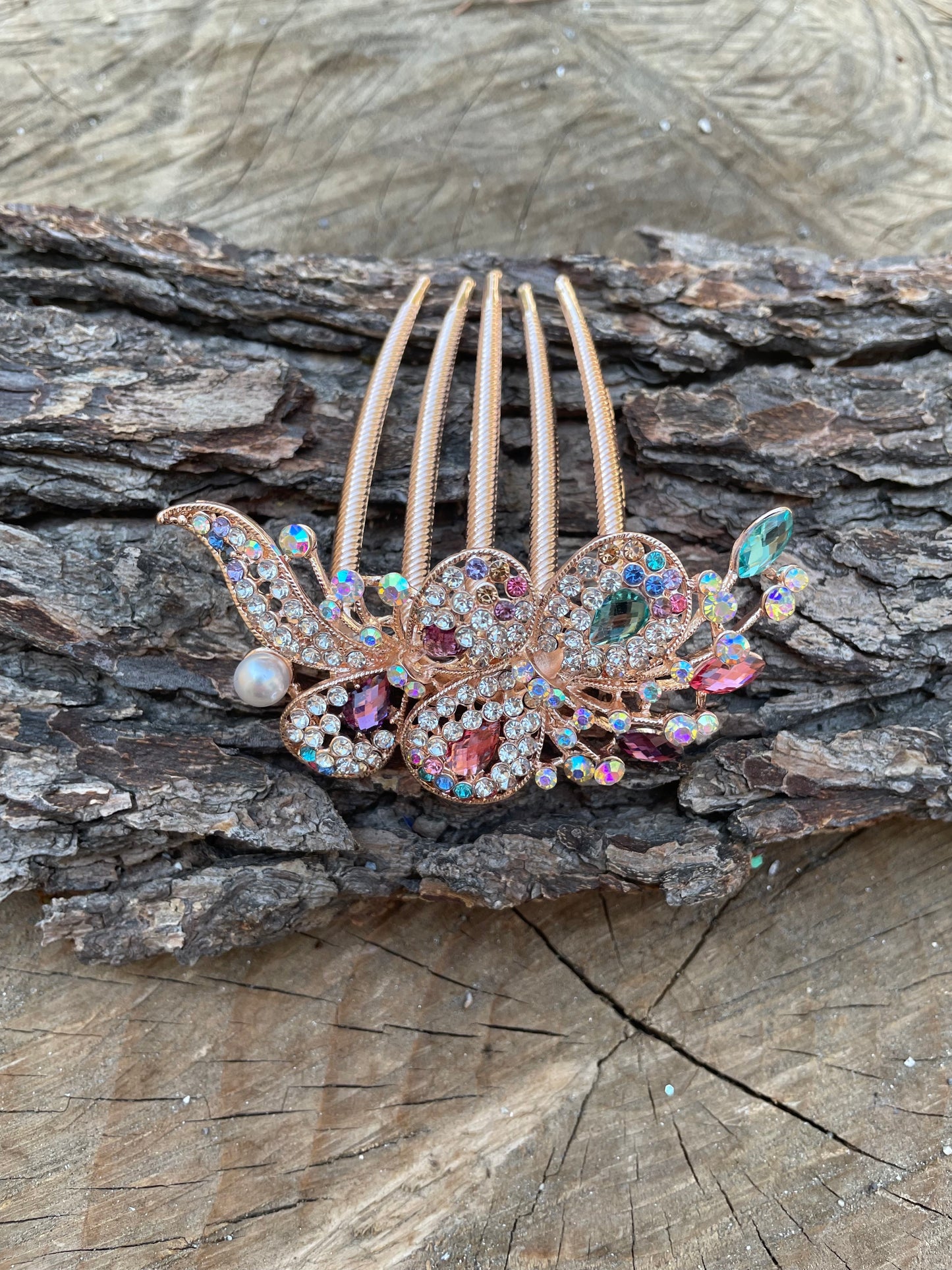 Rhinestone hair comb