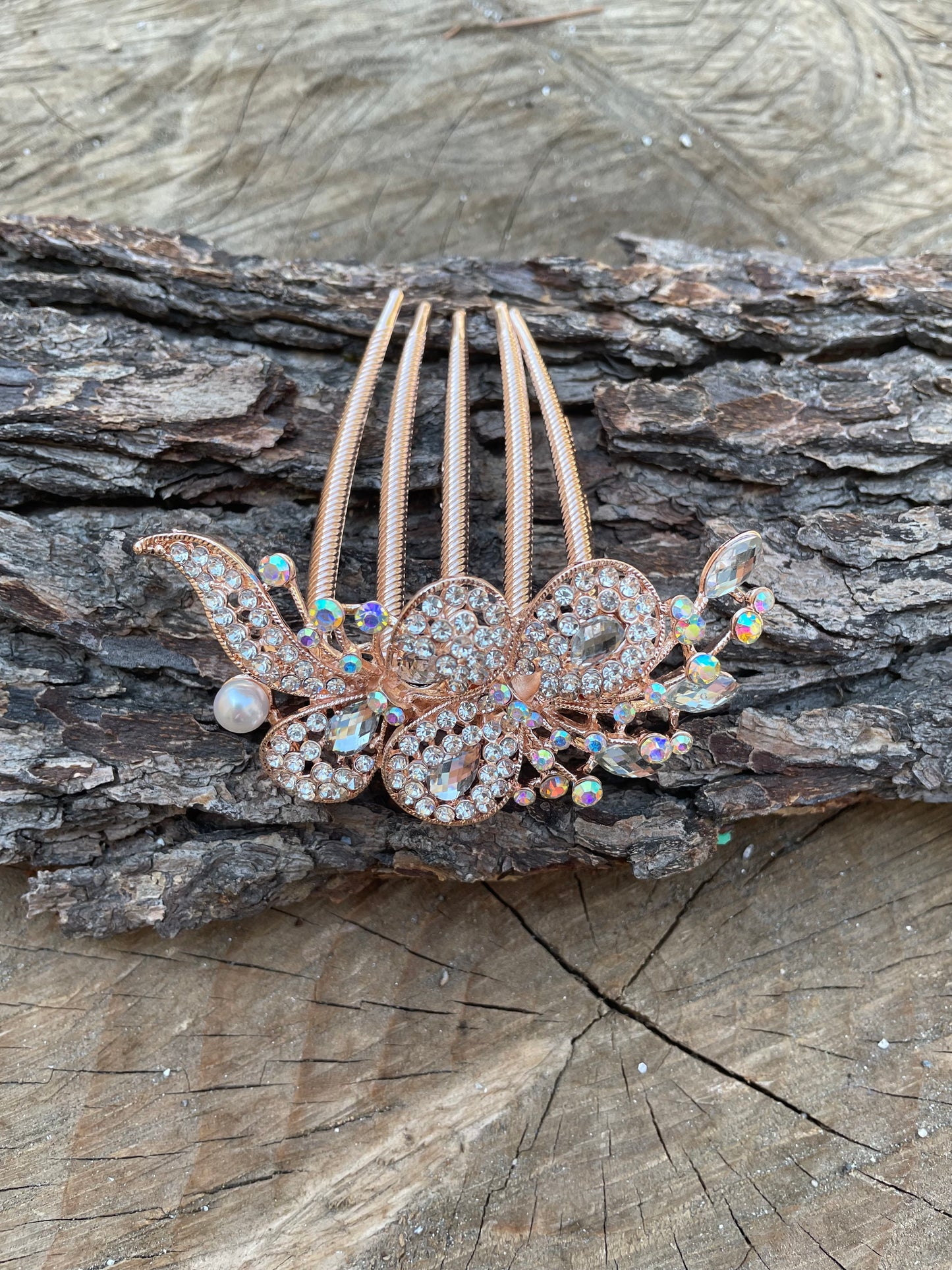 Rhinestone hair comb
