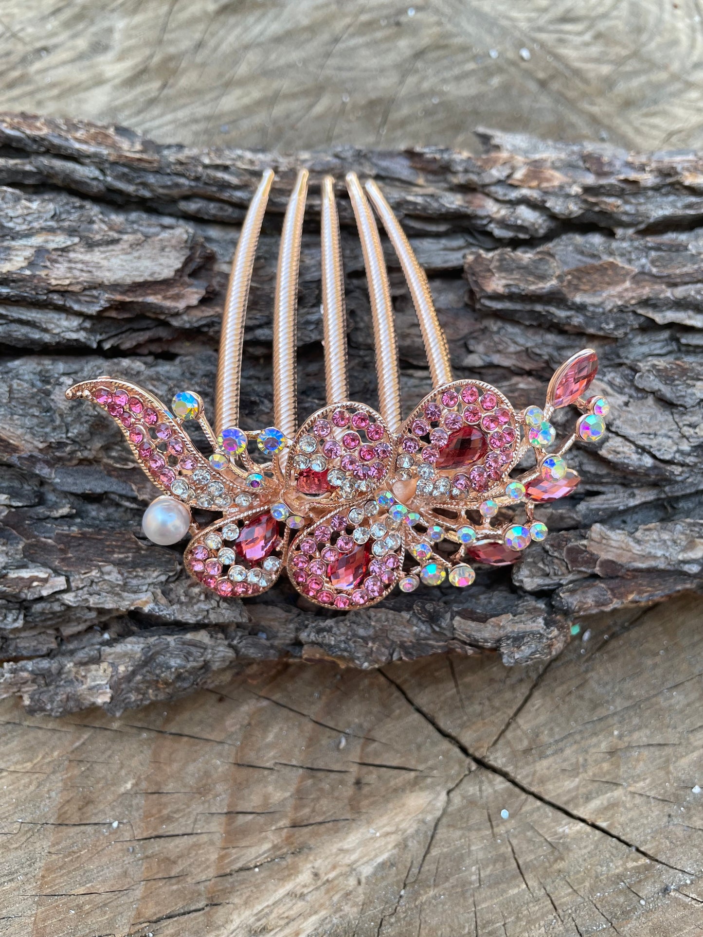 Rhinestone hair comb