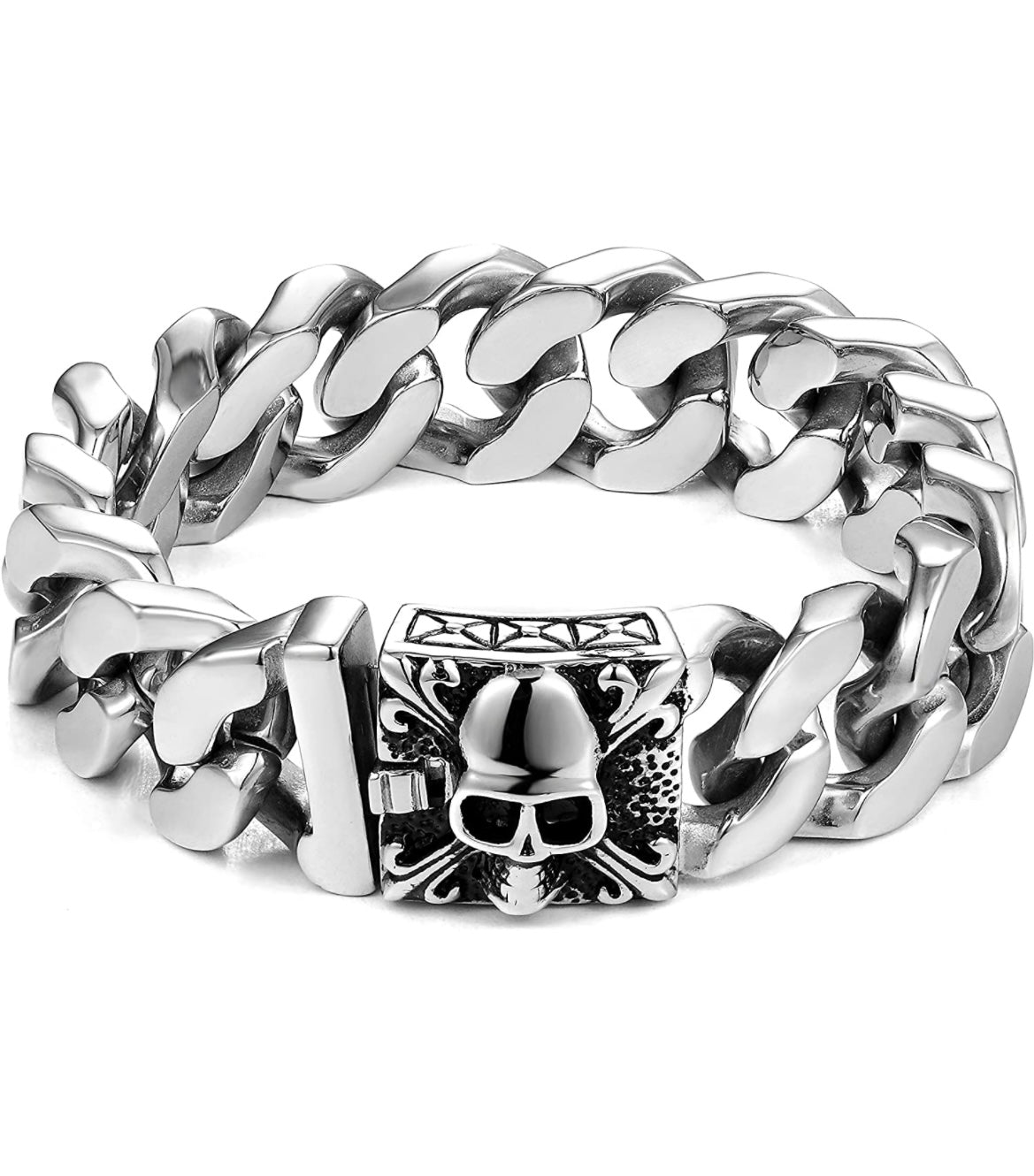 Men's titanium steel skull bracelet -FINAL SALE