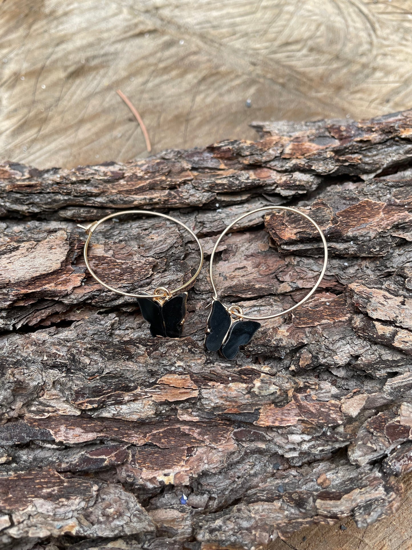 Acrylic butterfly hoop earring