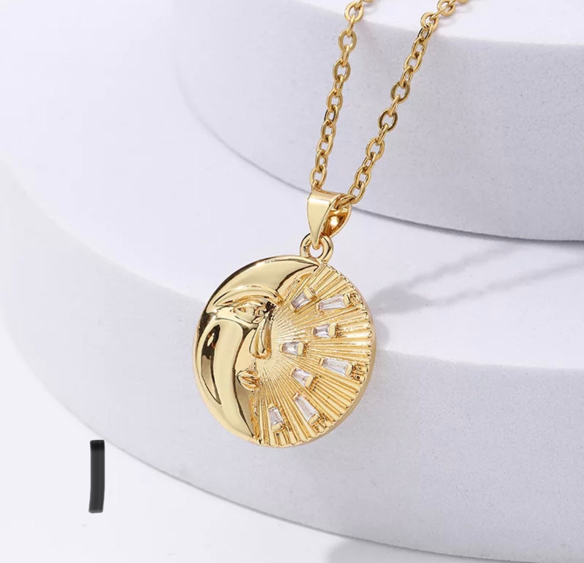 18 k gold plated moon necklaces