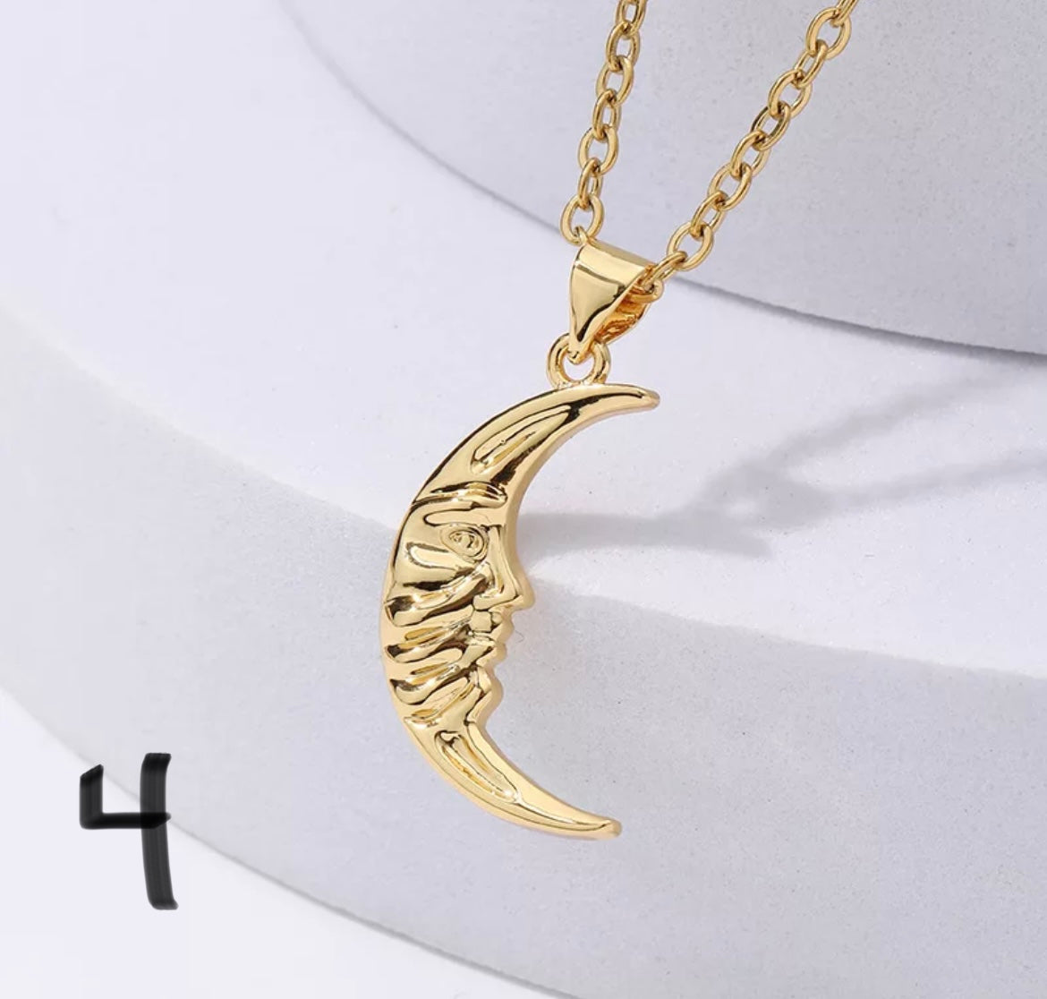 18 k gold plated moon necklaces
