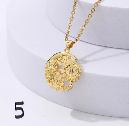18 k gold plated moon necklaces