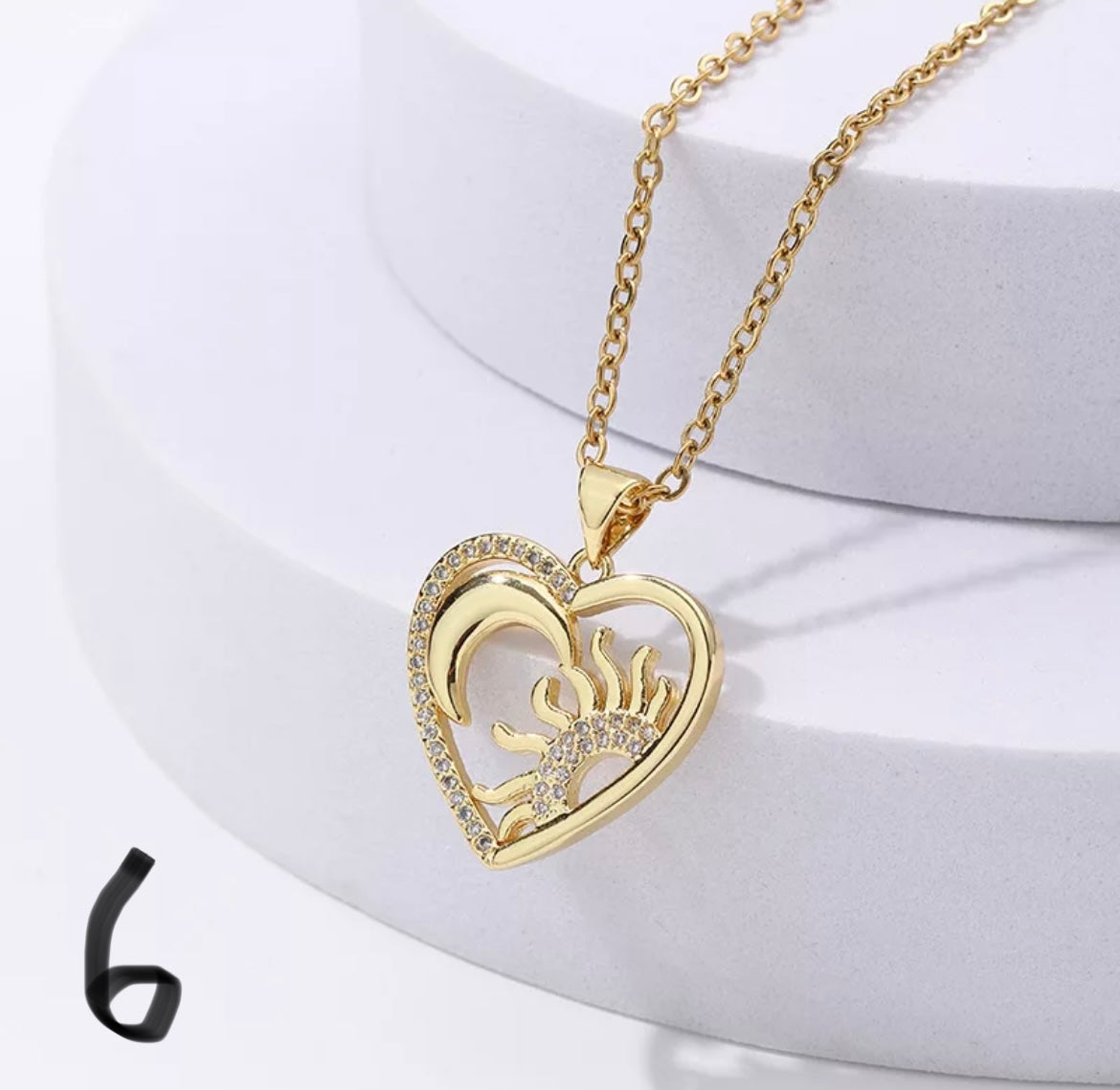 18 k gold plated moon necklaces