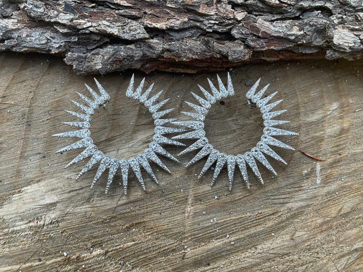 Rhinestone sun earrings