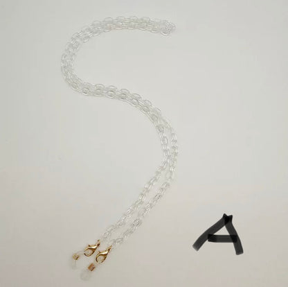Acrylic eyeglass/mask chain