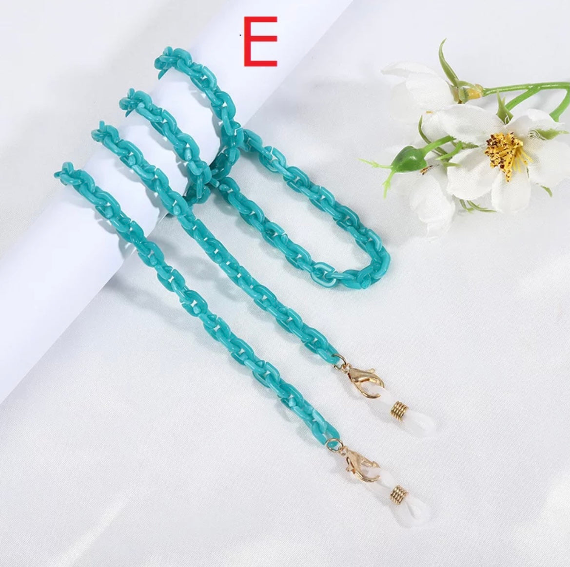 Acrylic eyeglass/mask chain