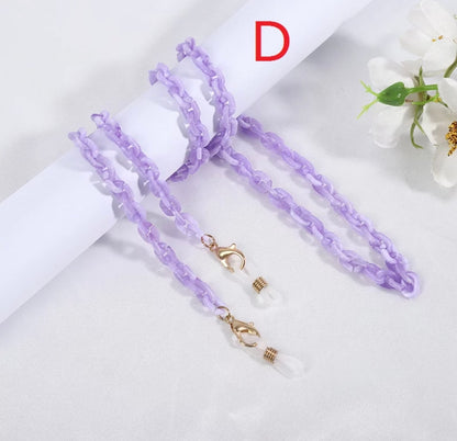 Acrylic eyeglass/mask chain