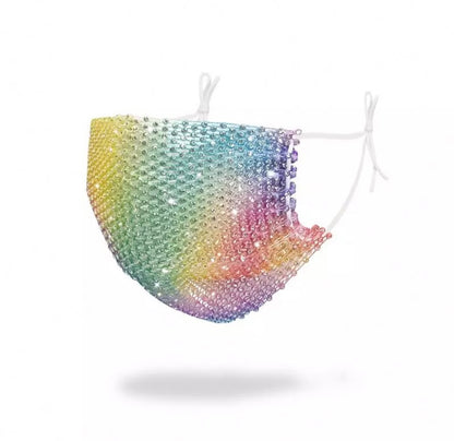 Mesh rhinestone multi color mask
