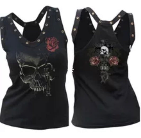 Biker skull tank top
