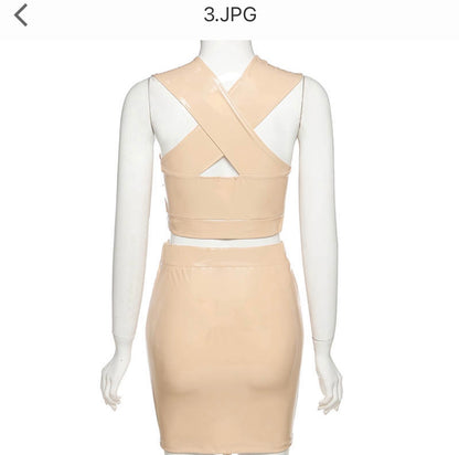 Latex two piece set -FINAL SALE-