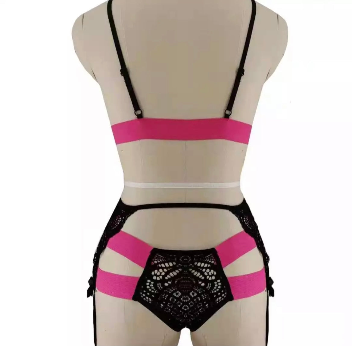 Hot pink 3 piece halter set -FINAL SALE-