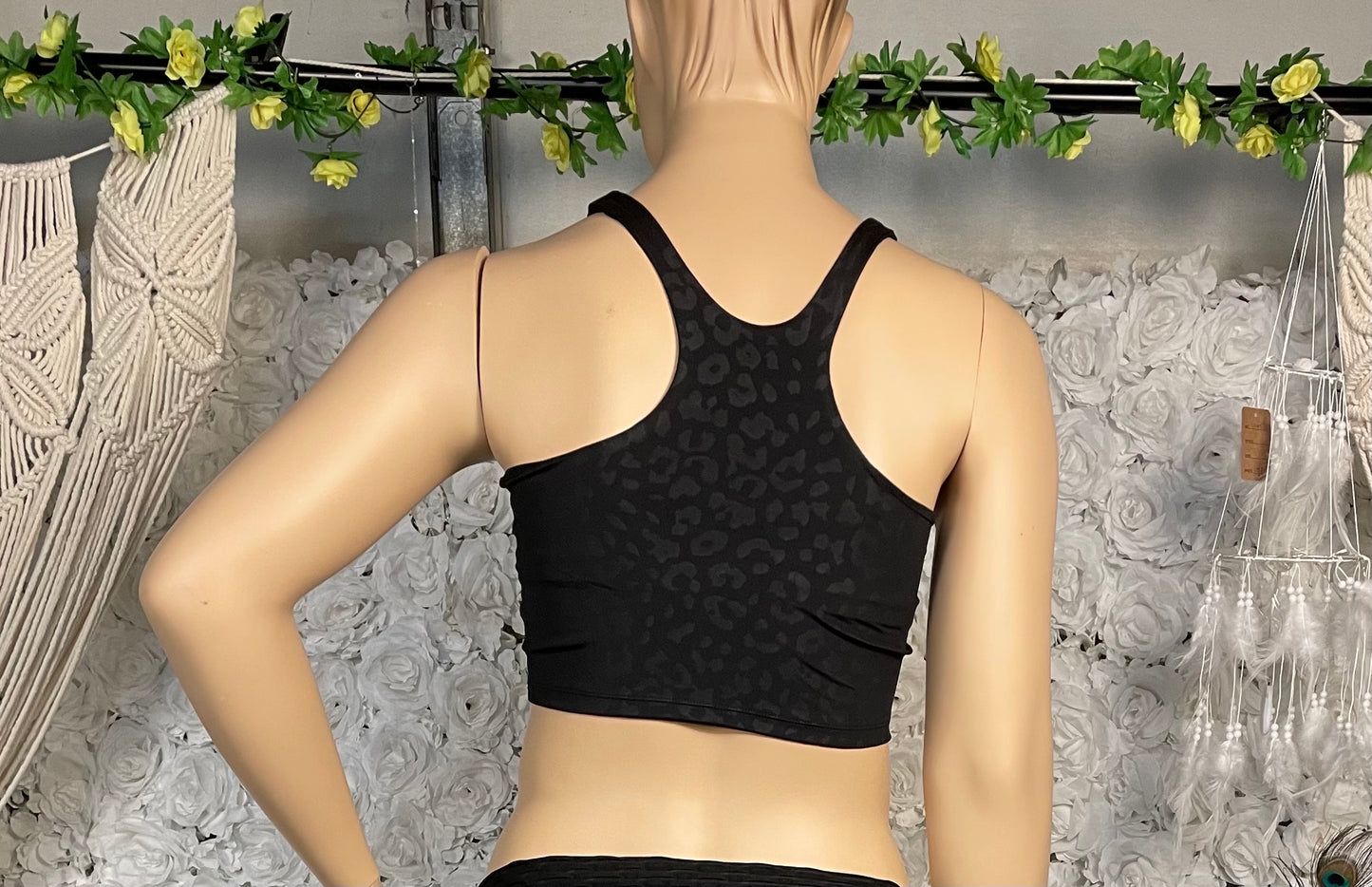 Leopard print sports bra