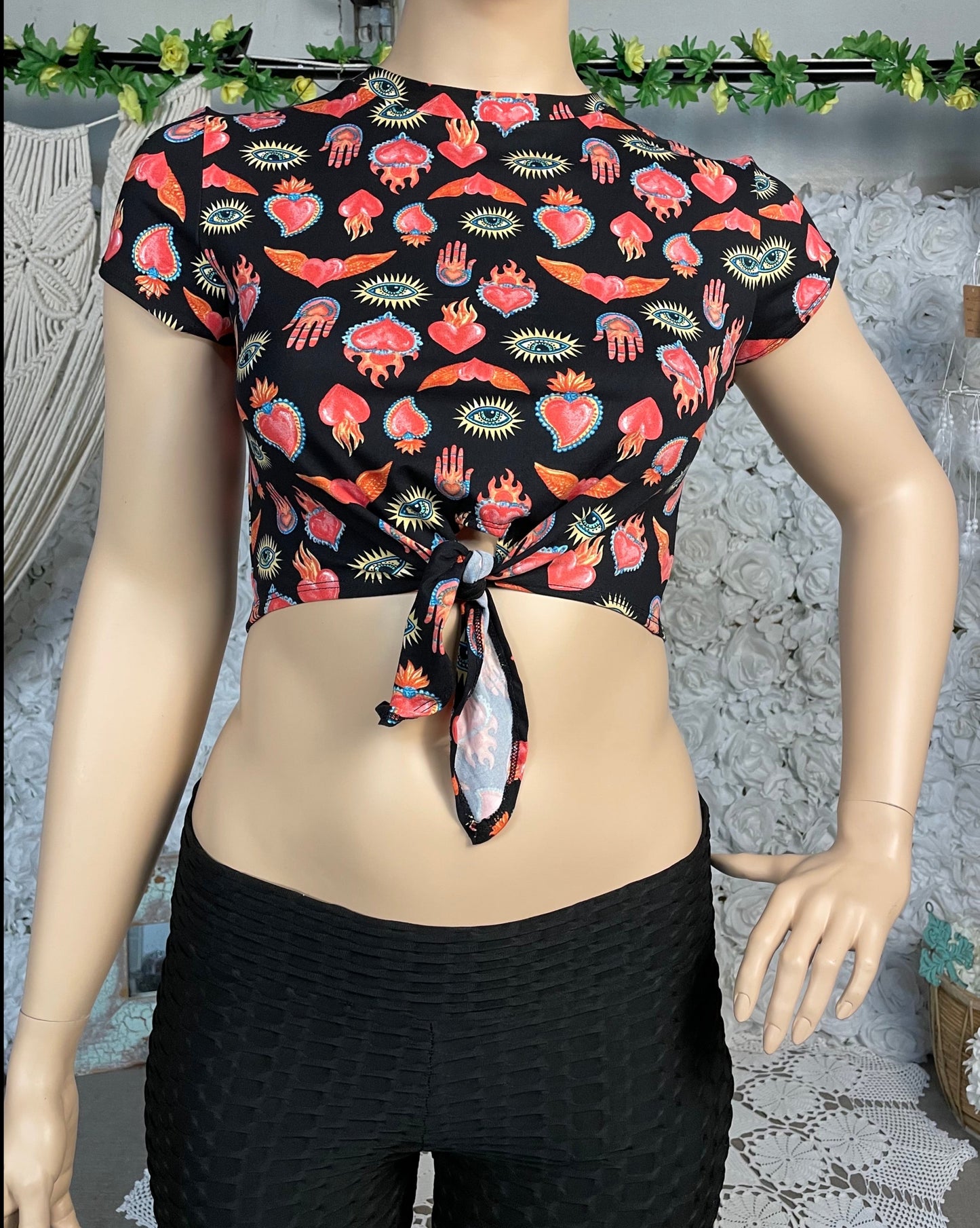 Evil eye crop top