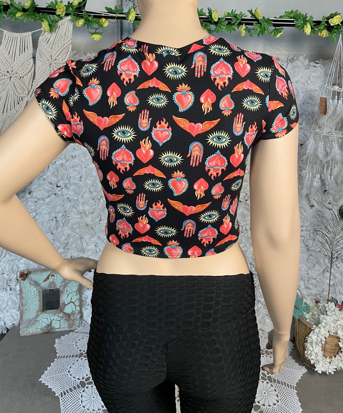 Evil eye crop top