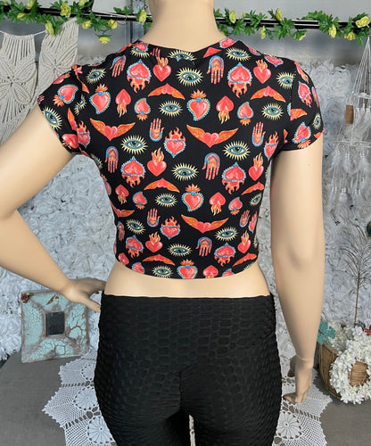 Evil eye crop top
