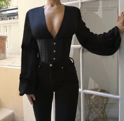 Lena black corset top