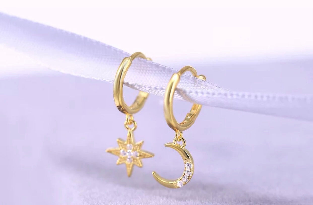 Star and Moon earrings