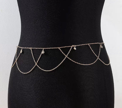 Gold beaded waist chain