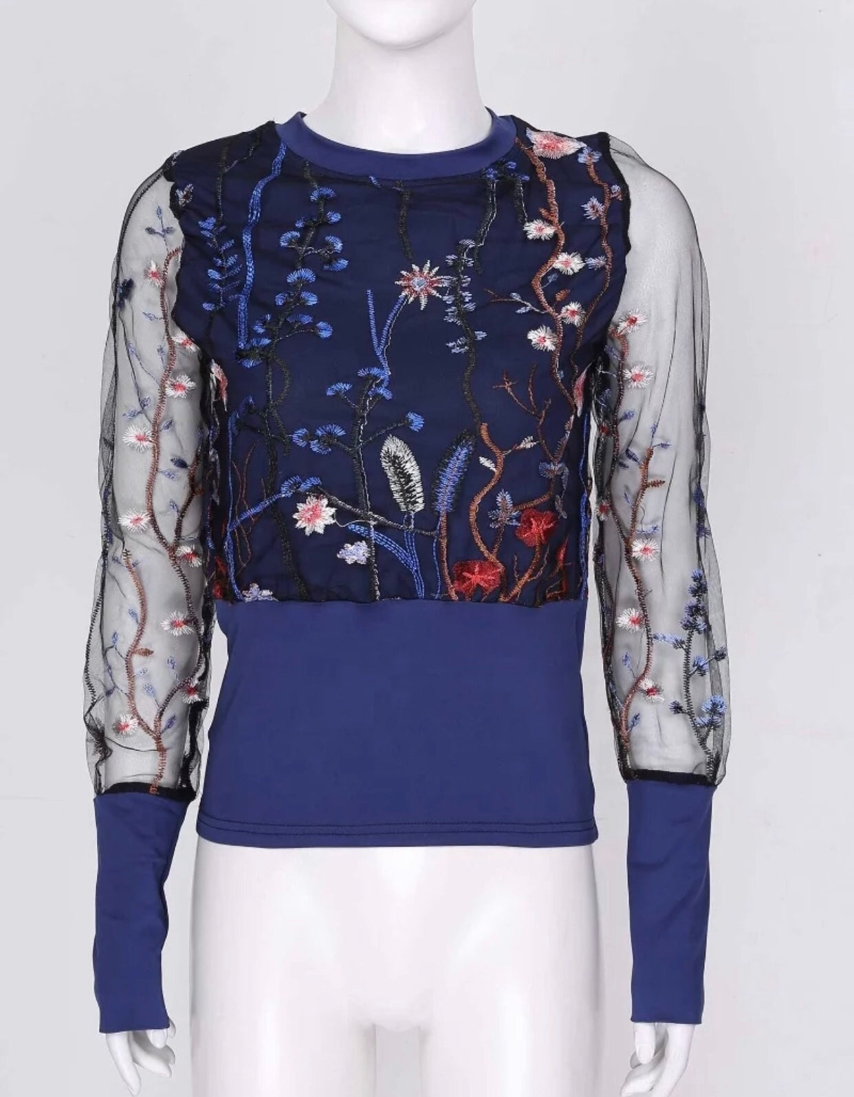 Embroidered flower top
