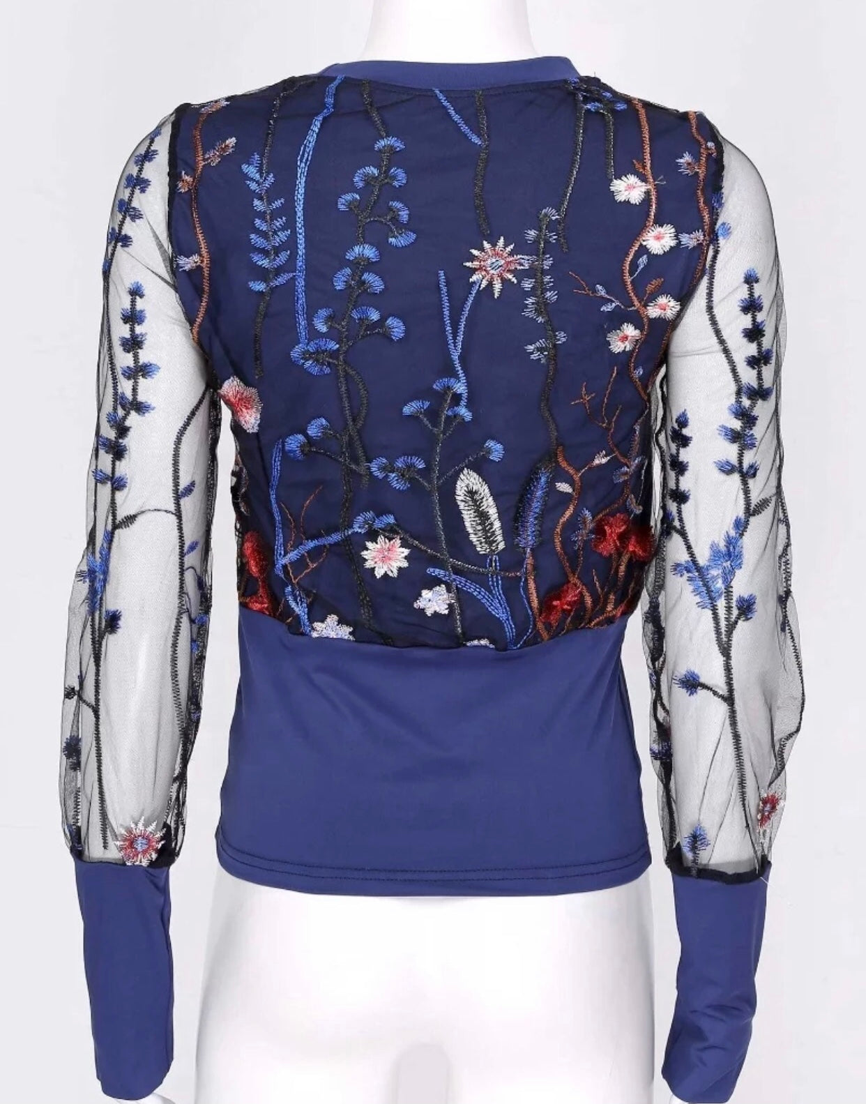 Embroidered flower top