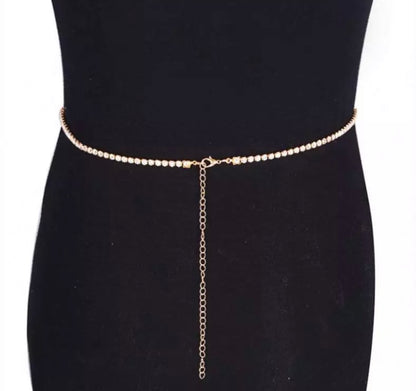 Rhinestone waist chain body jewelry