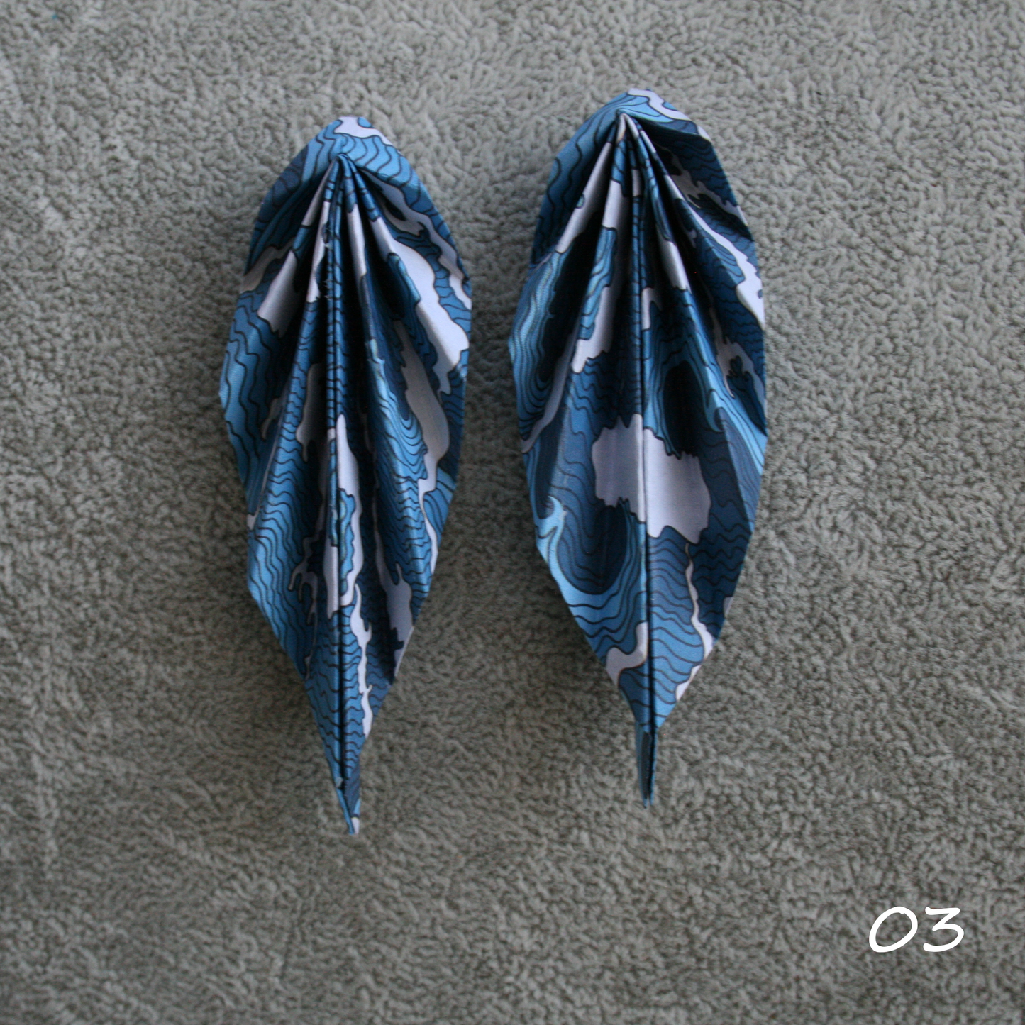Unique handmade origami earrings