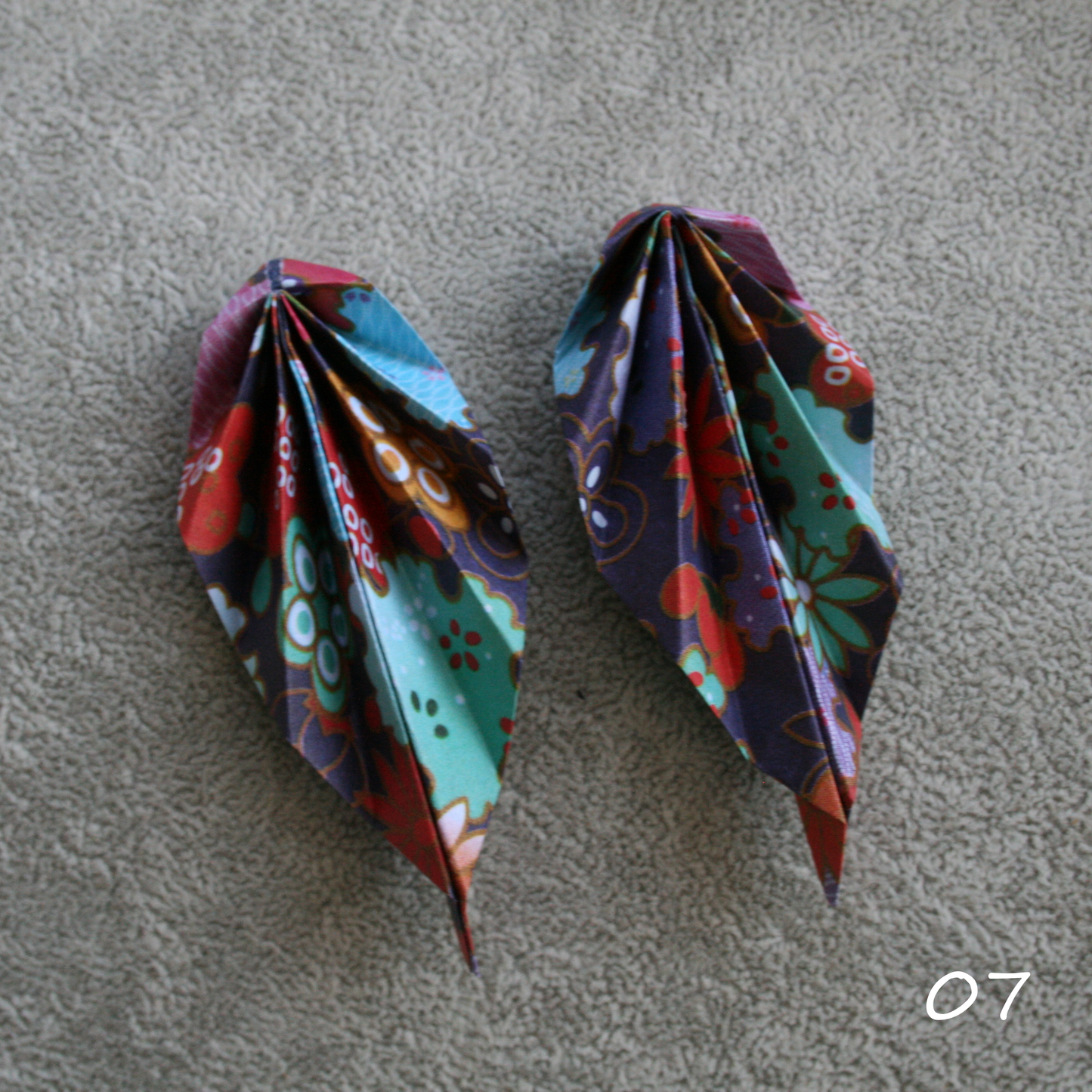 Unique handmade origami earrings