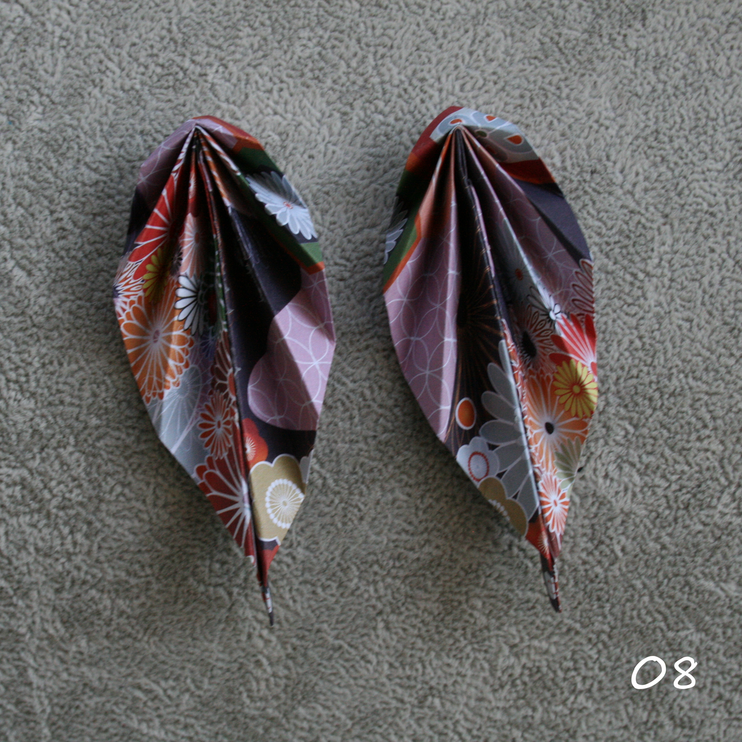 Unique handmade origami earrings