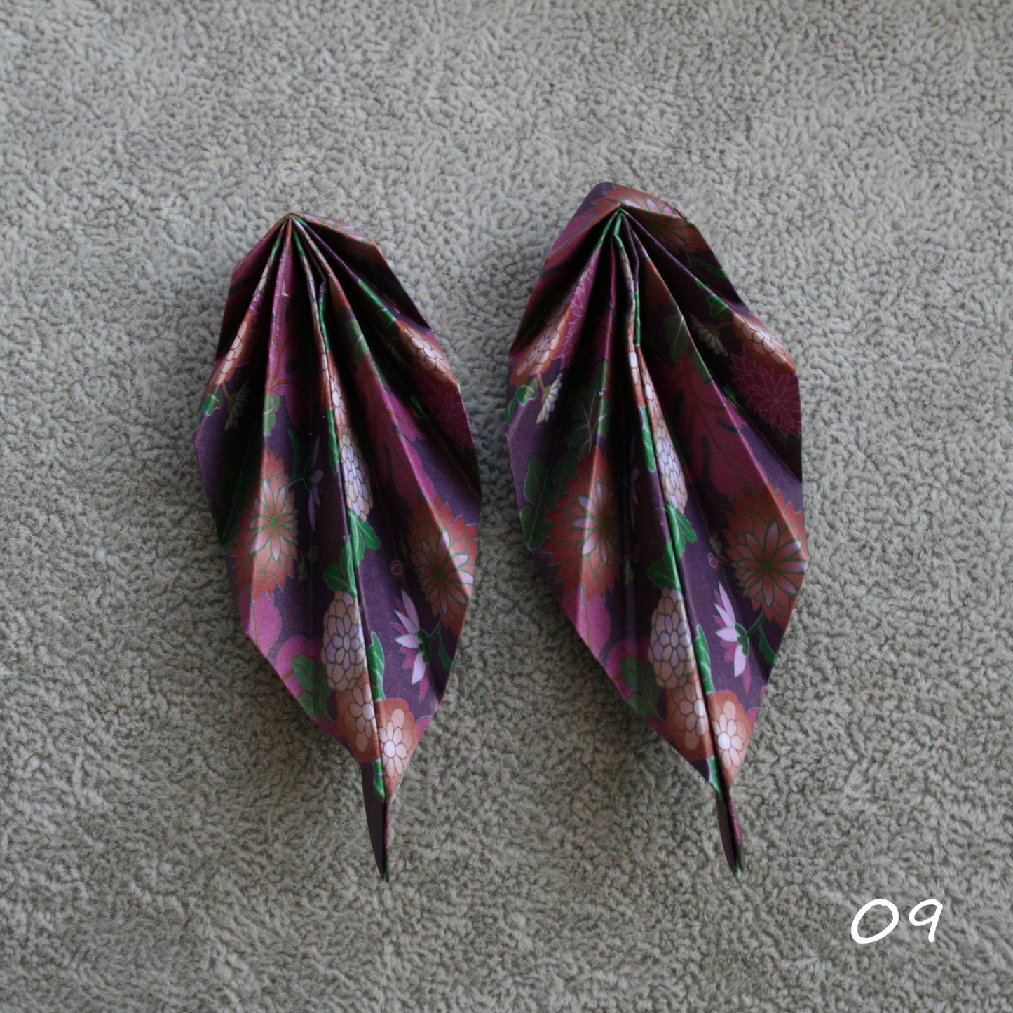 Unique handmade origami earrings