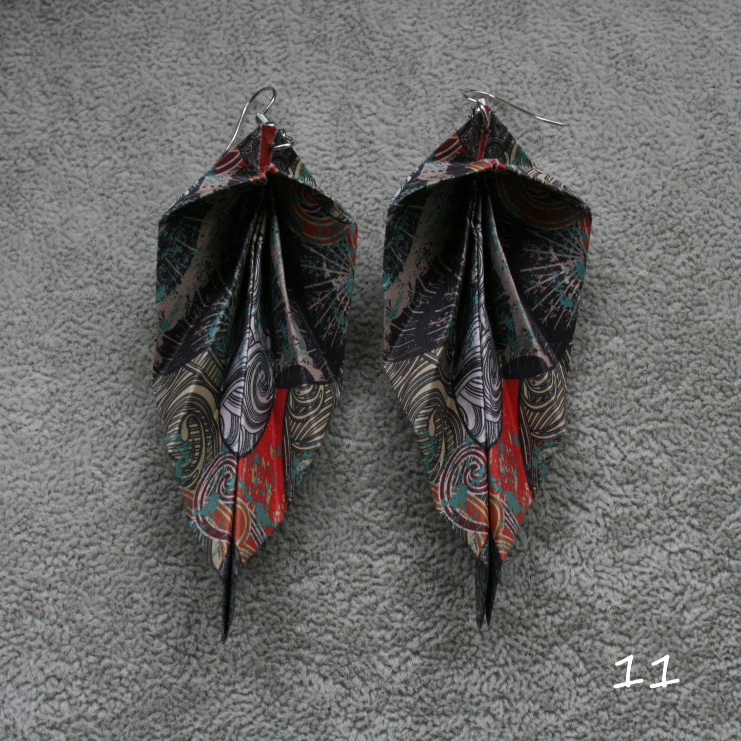 Unique handmade origami earrings