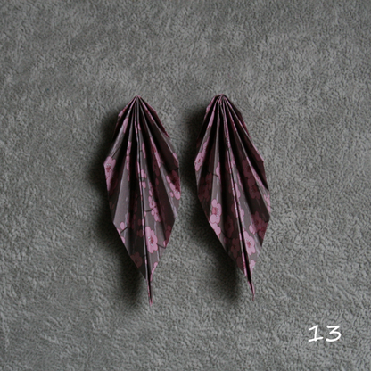 Unique handmade origami earrings