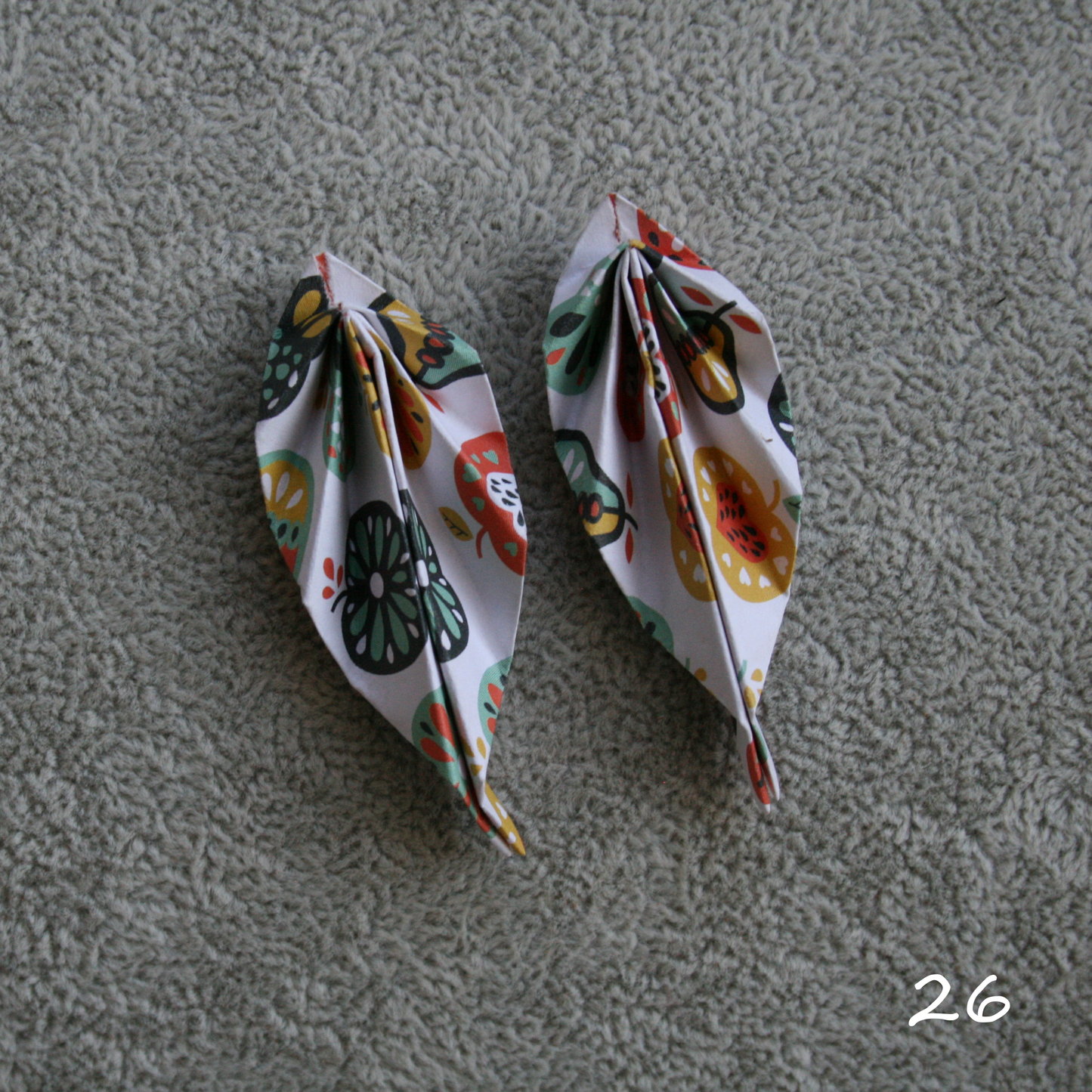 Unique handmade origami earrings - special edition