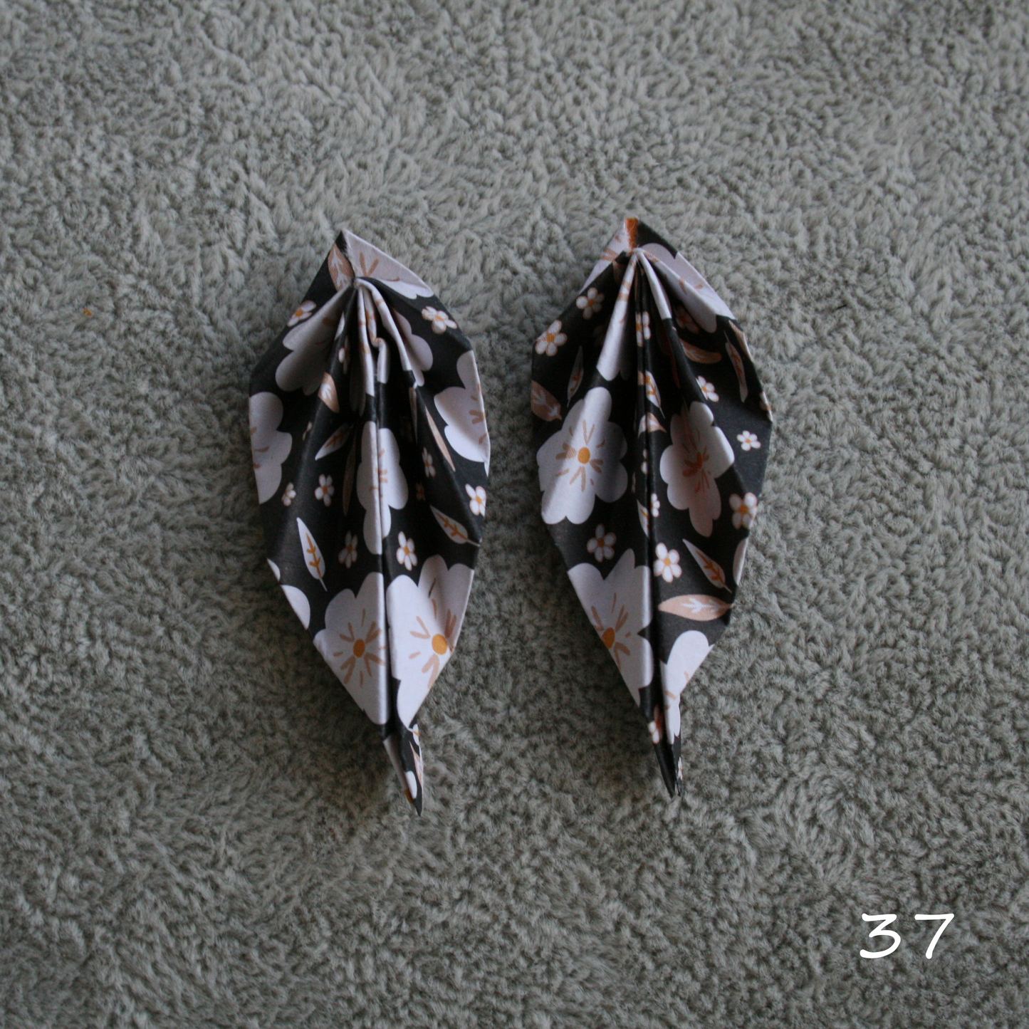 Unique handmade origami earrings - special edition