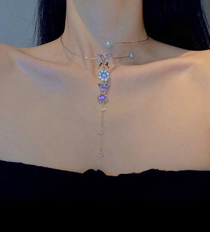 Butterfly choker necklace