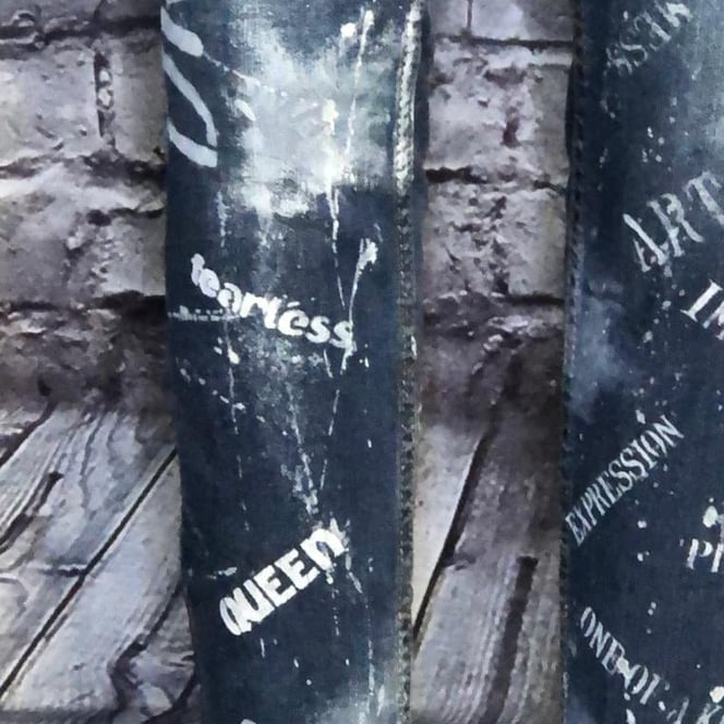 Unique handcrafted upcycled stenciled jeans - size 12 (kids)